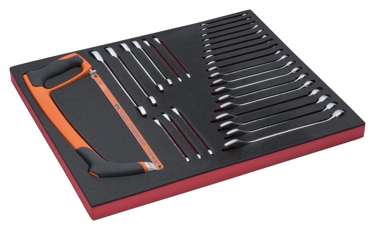 Bahco Foaminlay Fit&Go 3 3 met sleutels en metaalzaagbeugel 28-delig FF1A65