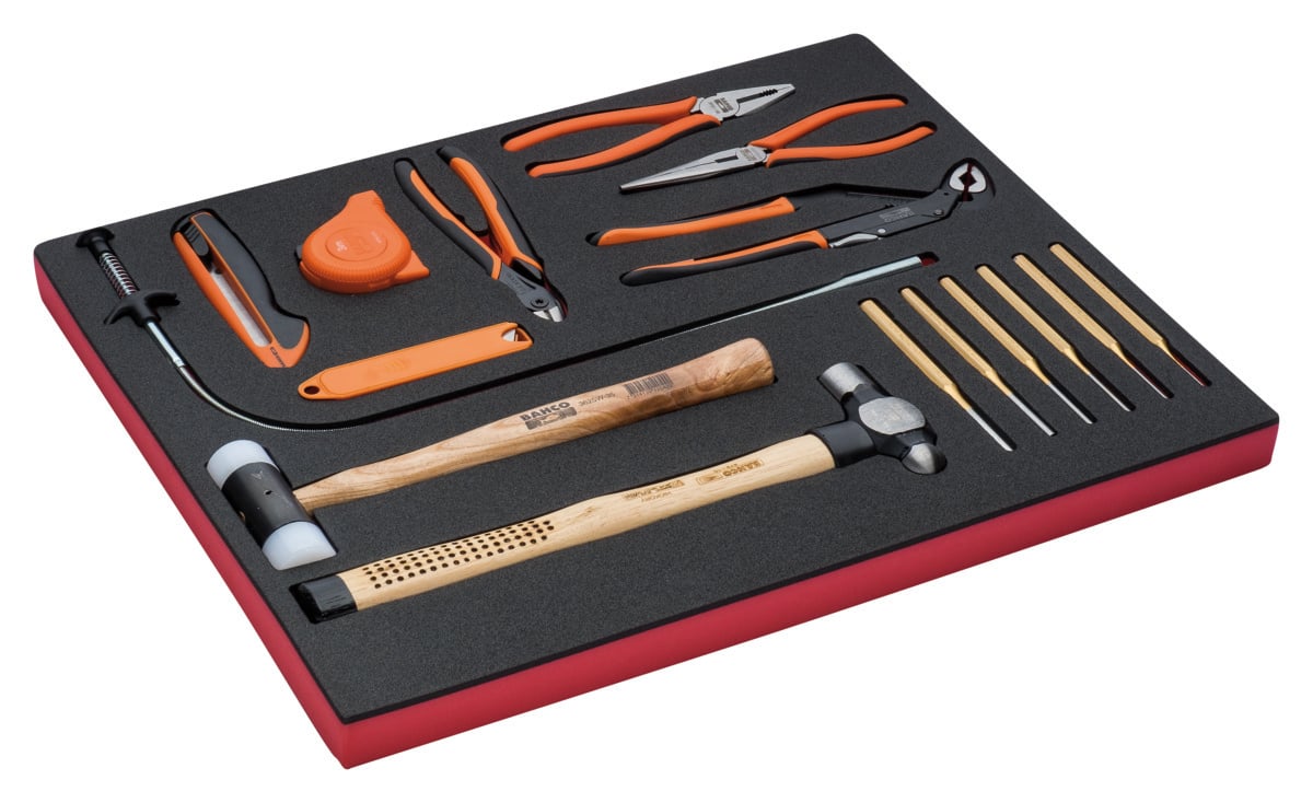 Bahco Foaminlay Fit&Go 3 3 met slaggereedschap | snijgereedschap | tangen en rolbandmaat 25-delig FF1A82
