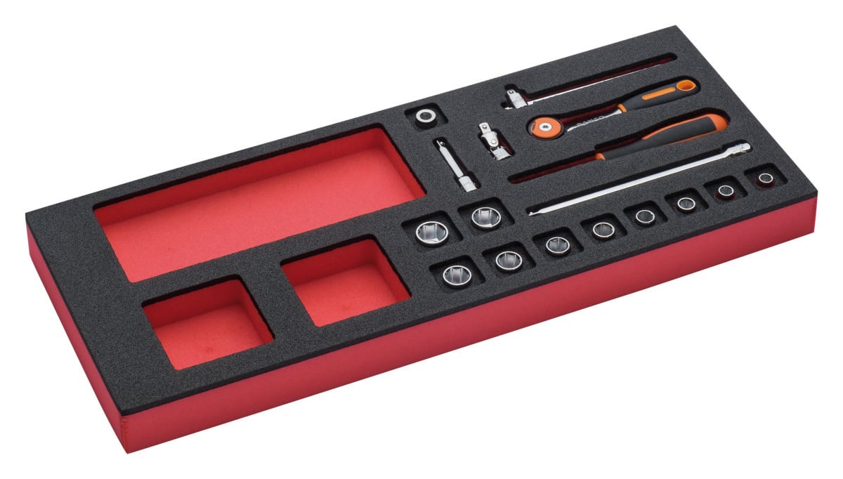 Bahco Foaminlay Fit&Go 1 3 met doppen en toebehoren 1 4" 17-delig FF1E2005