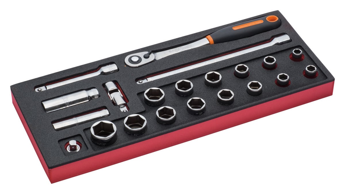 Bahco Foaminlay Fit&Go 1 3 met doppen en toebehoren 1 2" 21-delig FF1E2201