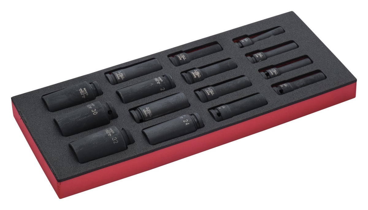 Bahco Foaminlay Fit&Go 1 3 met lange slagdoppen 1 2" 15-delig FF1E2213