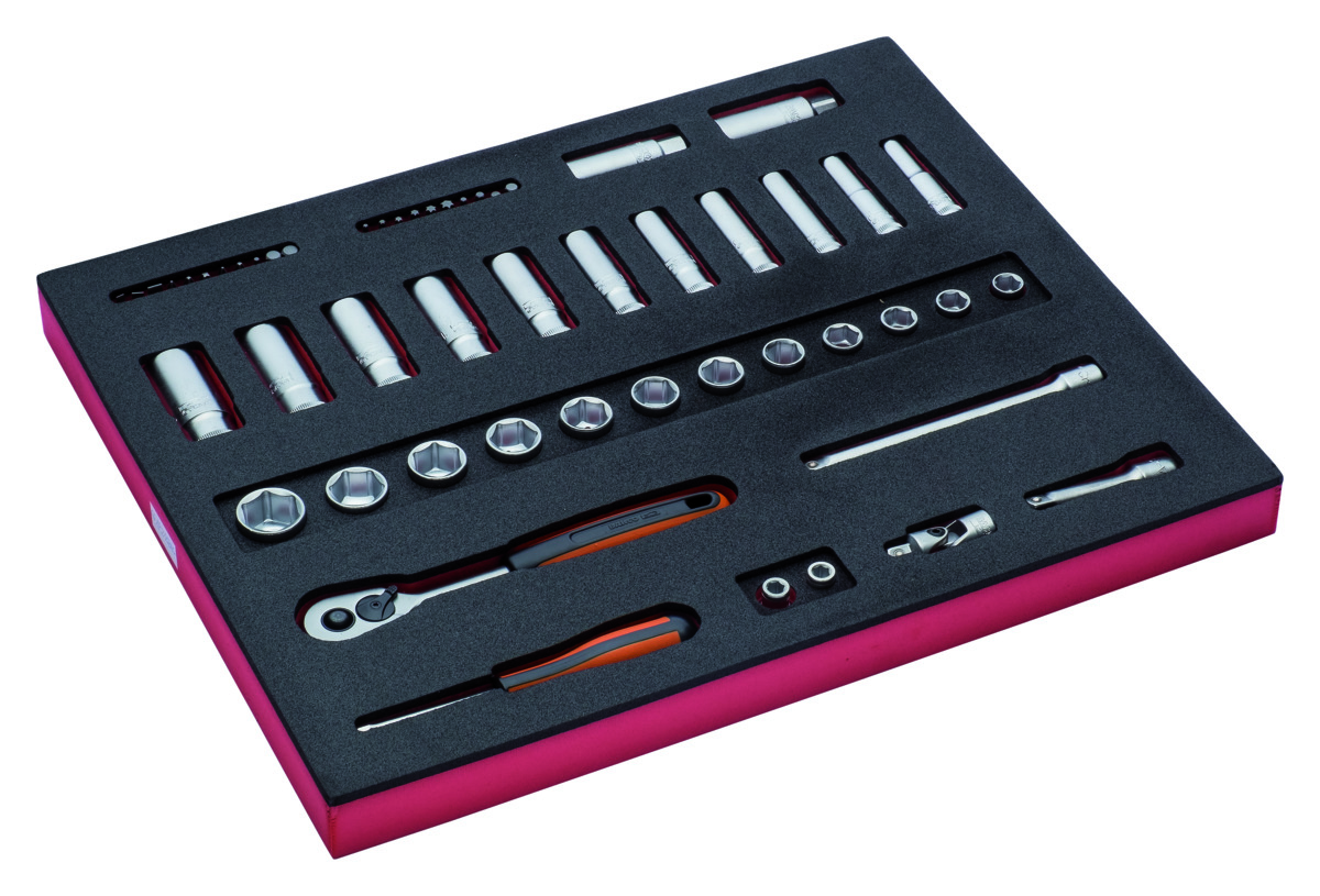 Bahco Foaminlay Fit&Go 2 3 met doppen en toebehoren 3 8" 38-delig FF1F2103