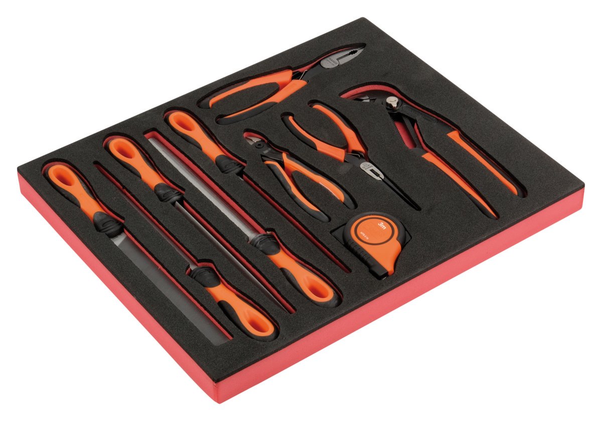 Bahco Foaminlay Fit&Go 2 3 met vijlen | tangen en rolbandmaat 10-delig FF1F5001