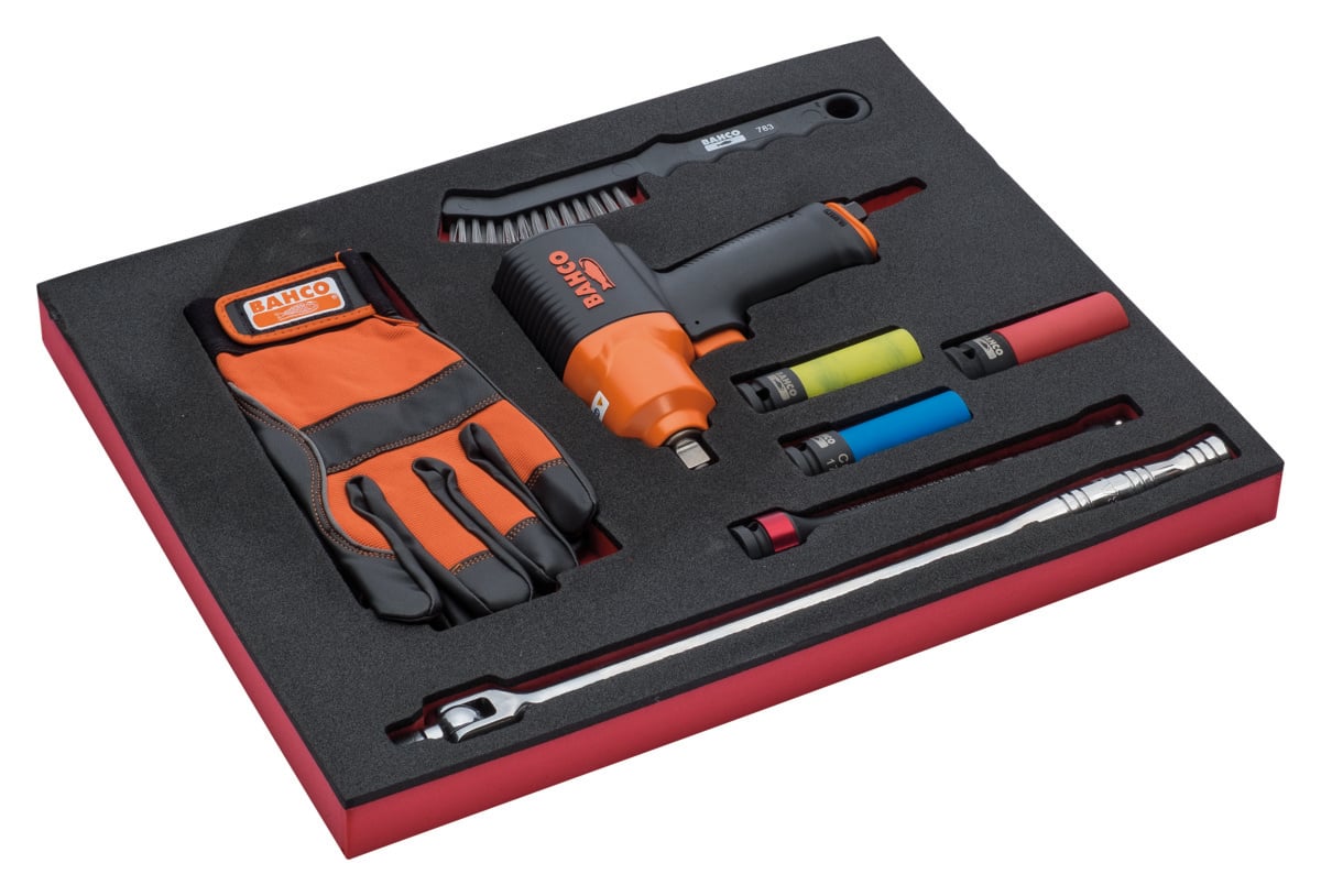 Bahco Foaminlay Fit&Go 2 3 met mini-slagmoersleutel en toebehoren 1 2" 9-delig FF1F5012