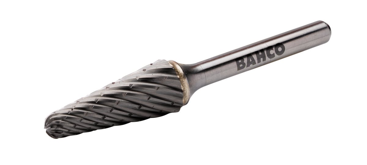 Bahco Stiftfrees | hardmetaal | met kegelvormige | lange afgeronde kop | voor hooggelegeerd staal | 12 mm x 28 mm x 6 mm - L1228S06