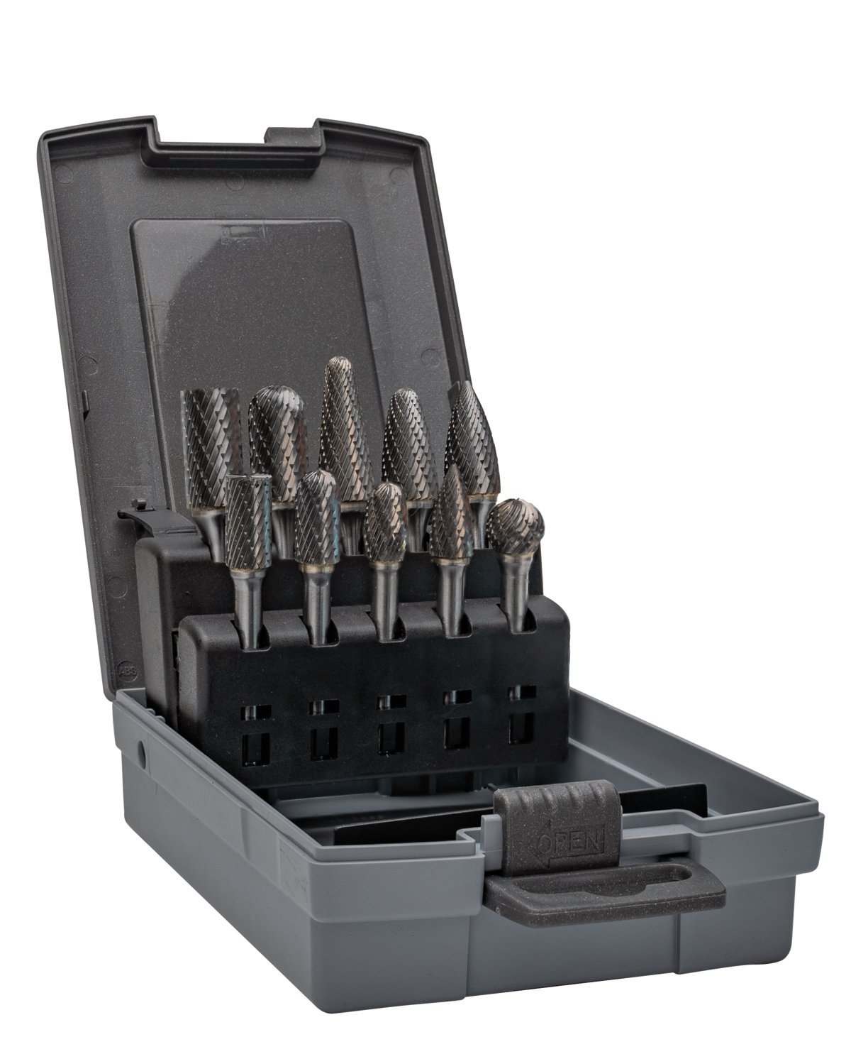 Bahco Stiftfrezenset | hardmetaal | voor metaal 10-delig in kunststof koffer RB-SET-M06X-10P