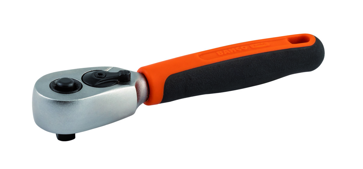 Bahco Omschakelbare ratel 1/4" met peervormige kop | 60 tanden en actiehoek 6° | kort 120 mm - SBS61S