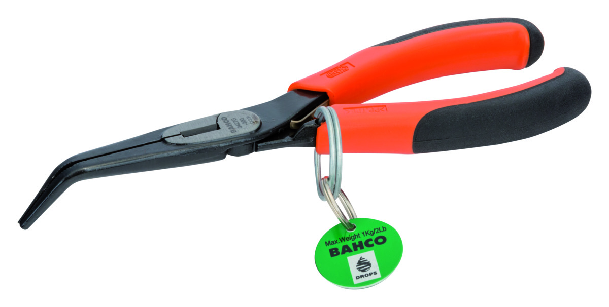 Bahco Punttang ERGO™ | met veiligheidsring | 45° afgebogen punt | tweecomponentengrepen | gefosfateerd | 200 mm TAH2427G-200