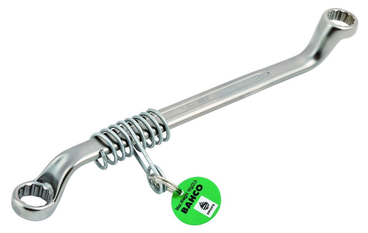 Bahco Ringsleutel | met veiligheidsveer | diep doorgezet | verchroomd | lengte 246 mm | 16 mm x 17 mm - TAH2M-16-17