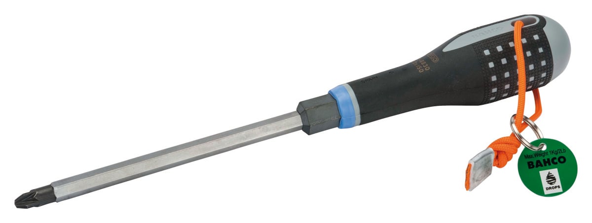 Bahco Schroevendraaier ERGO™ | met Dyneema koord | driecomponentengreep | zeskantkling | Pozidriv | PZ3 x 150 mm TAH TAHBE-8830