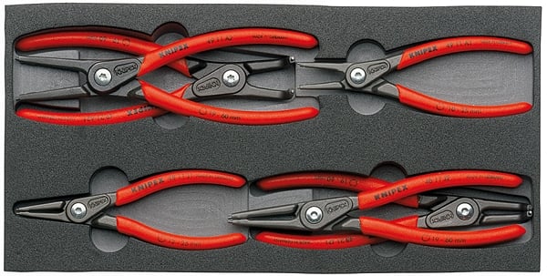 Knipex 6-delige set zekeringsringtangen binnen-buiten Knipex 00 20 01 V02 00 20 01 V02 12 25-19 60 m