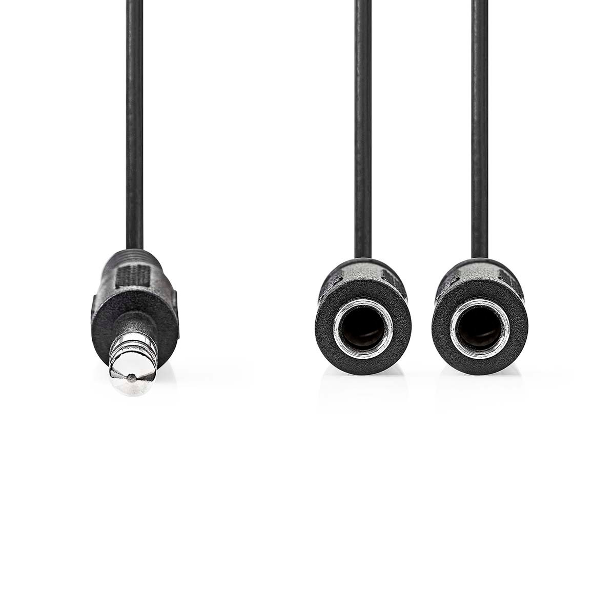 Nedis Stereo-Audiokabel | 6,35 mm Male | 2x 6,35 mm Female | Vernikkeld | 0.20 m | Rond | Doos - CAGB23110BK02