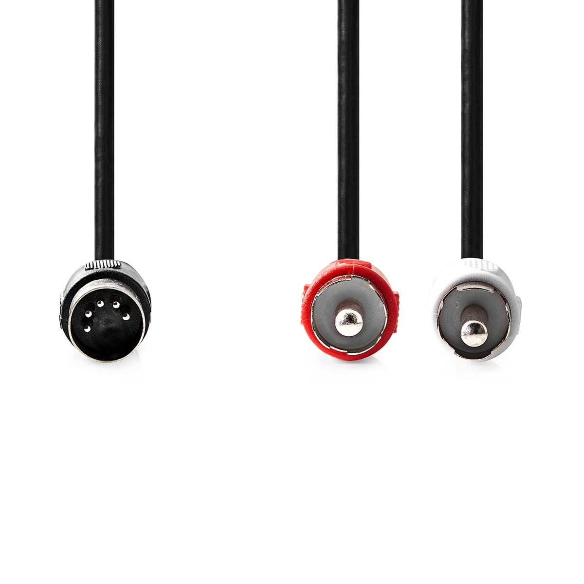 Nedis DIN-Audiokabel | DIN 5-Pins Male | 2x RCA Male | Vernikkeld | 1.00 m | Rond | PVC | Zwart | Label - CAGL20200BK10