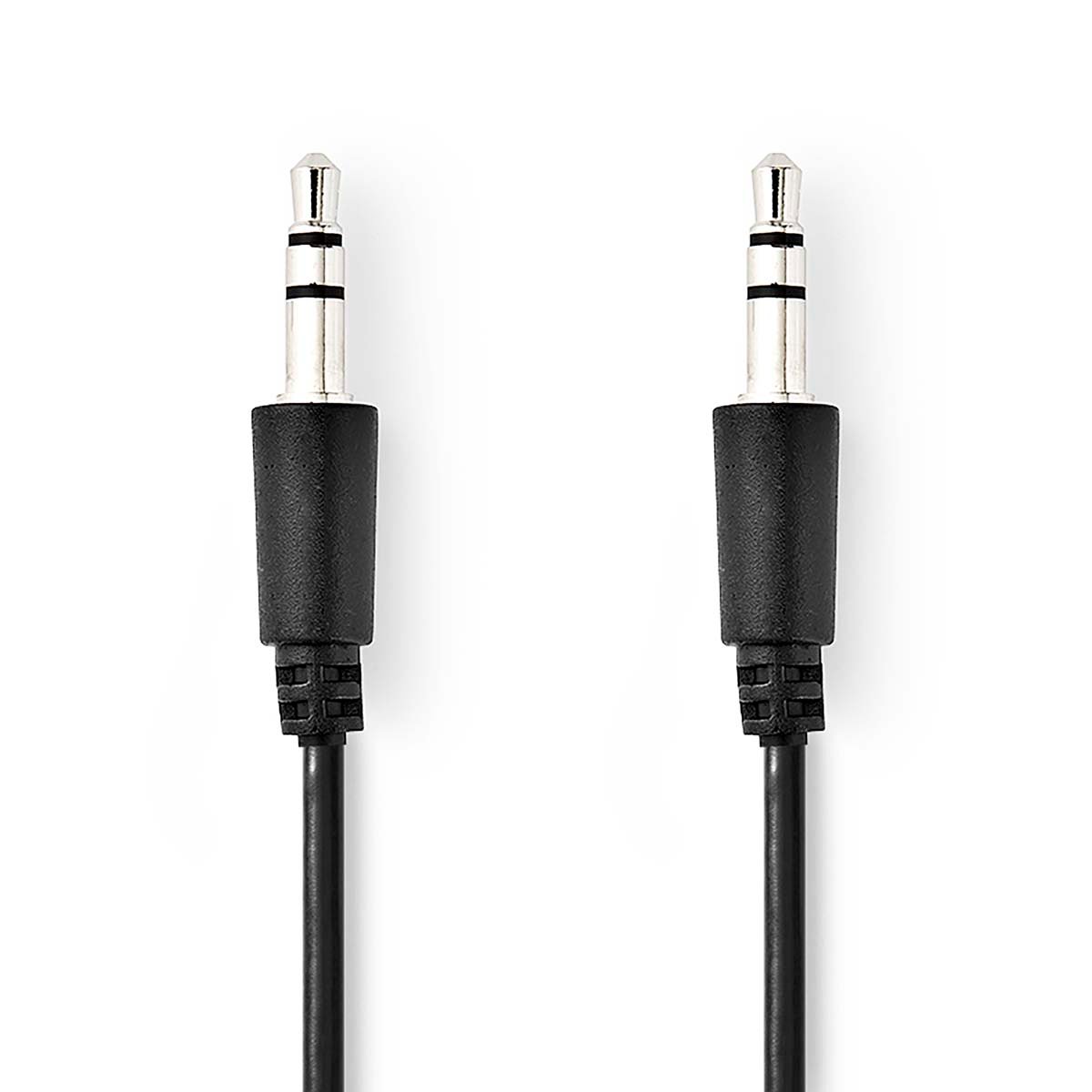Nedis Stereo-Audiokabel | 3 5 mm Male | 3 5 mm Male | Vernikkeld | 1.00 m | Rond | Zwart | Label CAGL22005BK10