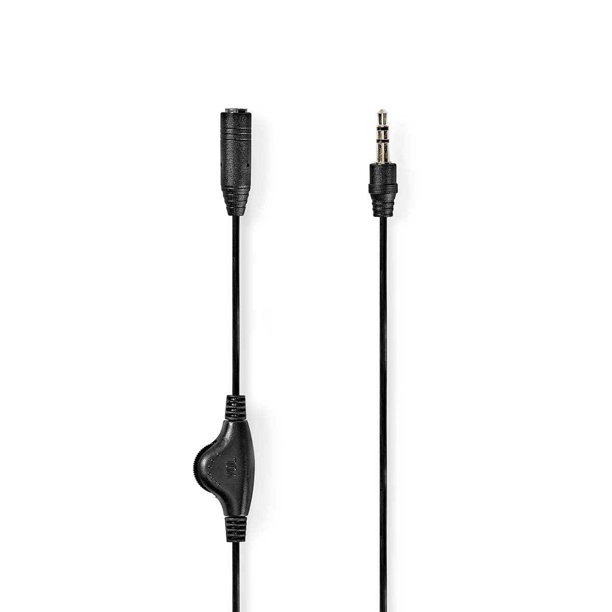 Nedis Stereo-Audiokabel | 3 5 mm Male | 3 5 mm Female | Vernikkeld | 1.00 m | Rond | Label CAGL22090BK10