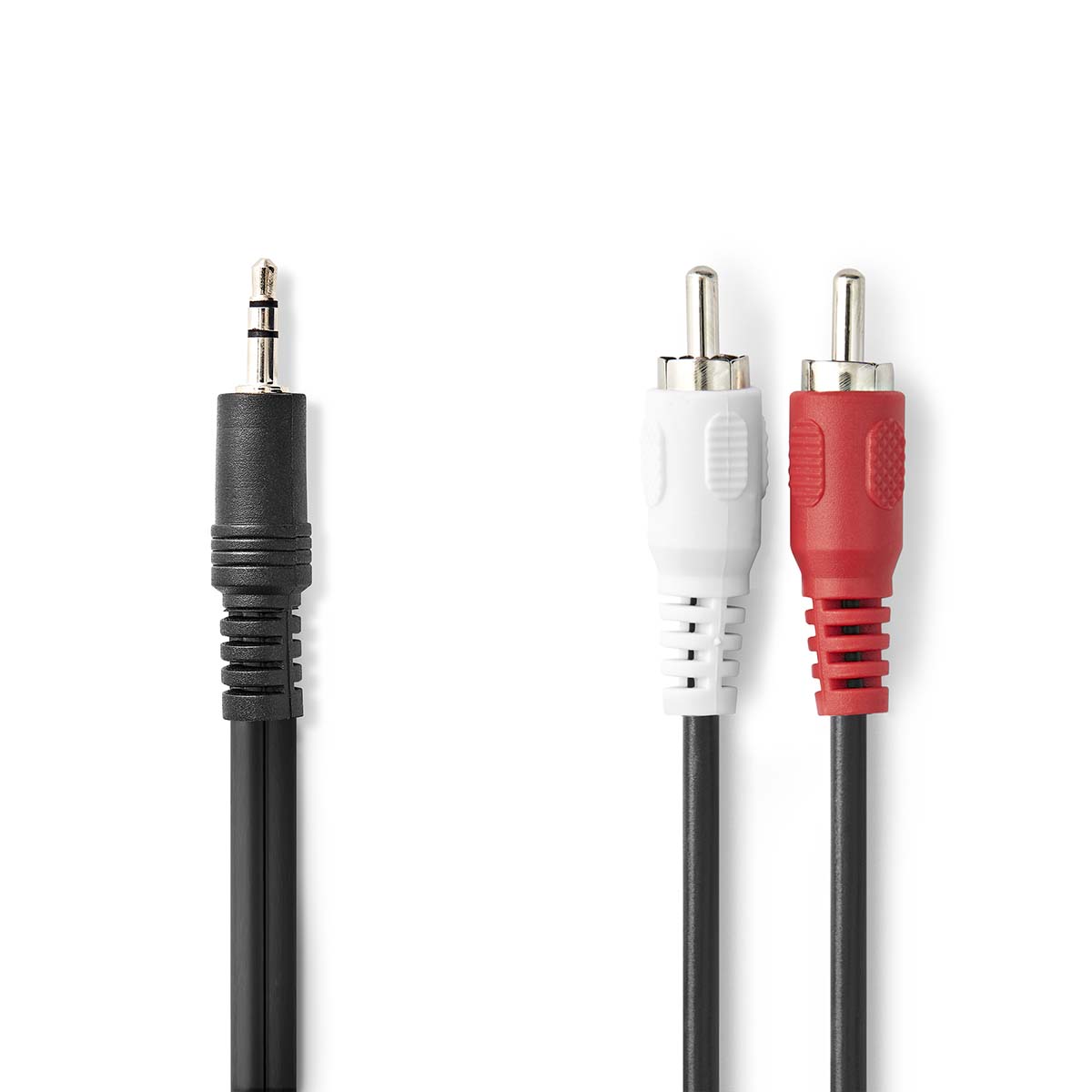 Nedis Stereo-Audiokabel | 3 5 mm Male | 2x RCA Male | Vernikkeld | 15.0 m | Rond | Zwart | Label CAGL22200BK150