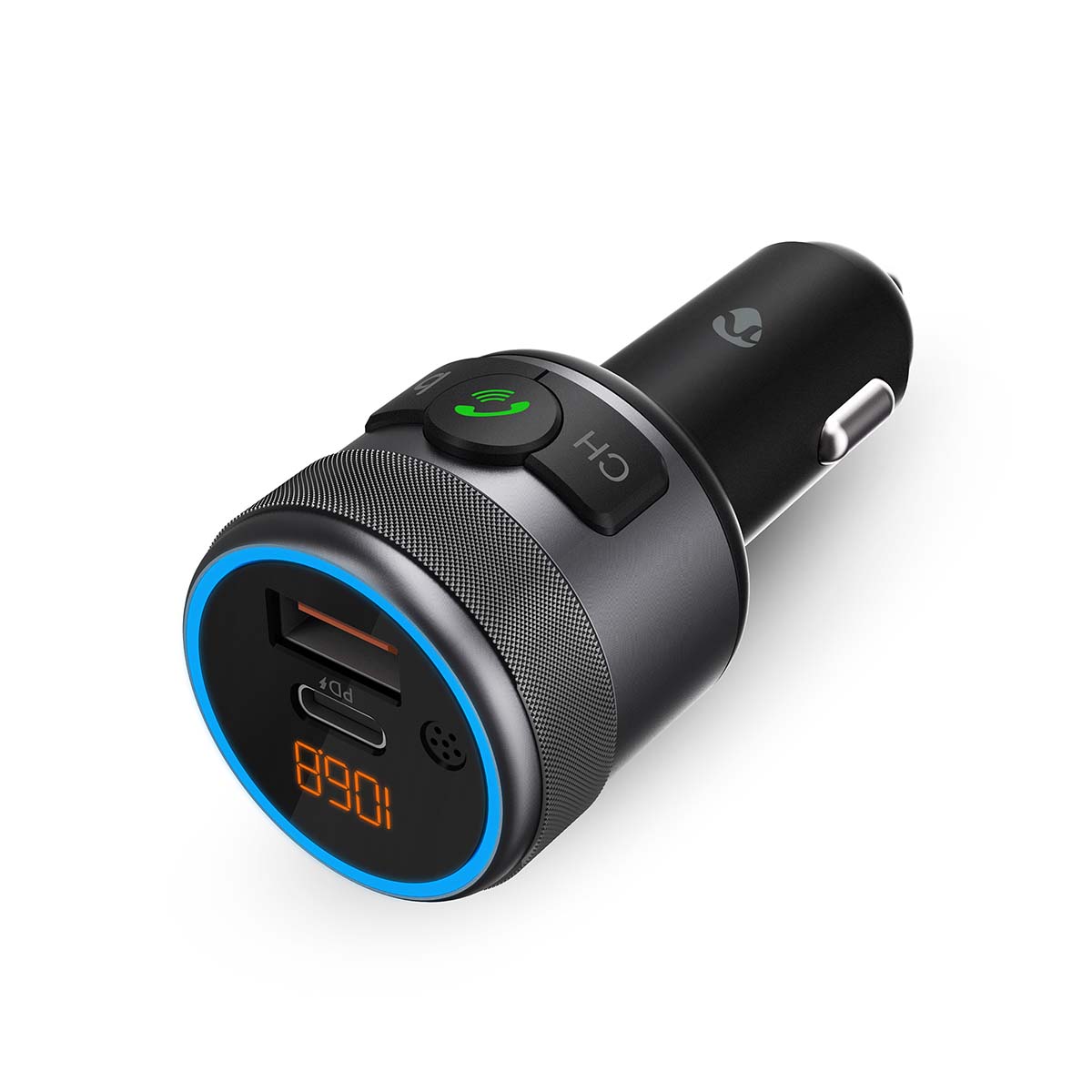 Nedis FM-Audiotransmitter voor Auto | Gefixeerd | Handsfree bellen | 1 " | Amber-Scherm | Bluetooth | PD 18 W PD 24 W | Snelladen | Bass boost |