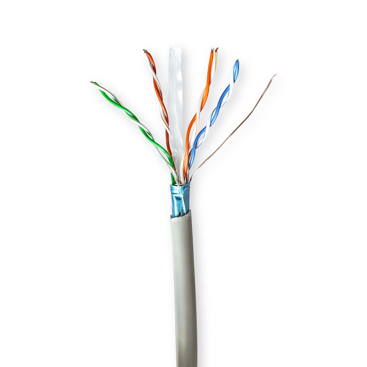 Nedis Netwerk Kabel Rol | CAT6 | Stranded | F/UTP | CCA | 50.0 m | Binnenshuis | Rond | PVC | Grijs | Gift Box - CCBG8522GY50