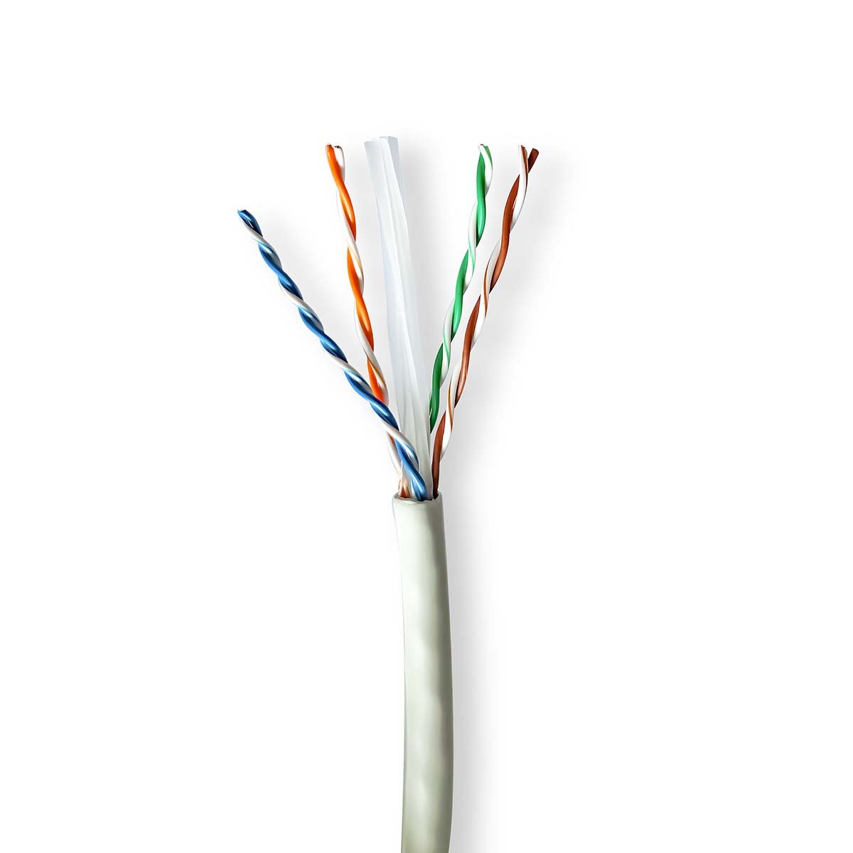 Nedis Netwerk Kabel Rol | CAT6a | Solid | U/UTP | Koper | 305.0 m | Binnenshuis | Rond | LSZH | Grijs | Trekdoos - CCBG8535GY305S