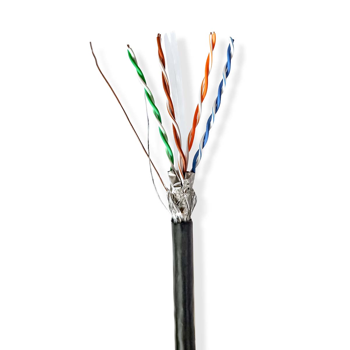 Nedis Netwerk Kabel Rol | CAT6 | Solid | S/FTP | CCA | 100.0 m | Buitenshuis | Rond | PE | Zwart | Gift Box - CCBG8594BK100S