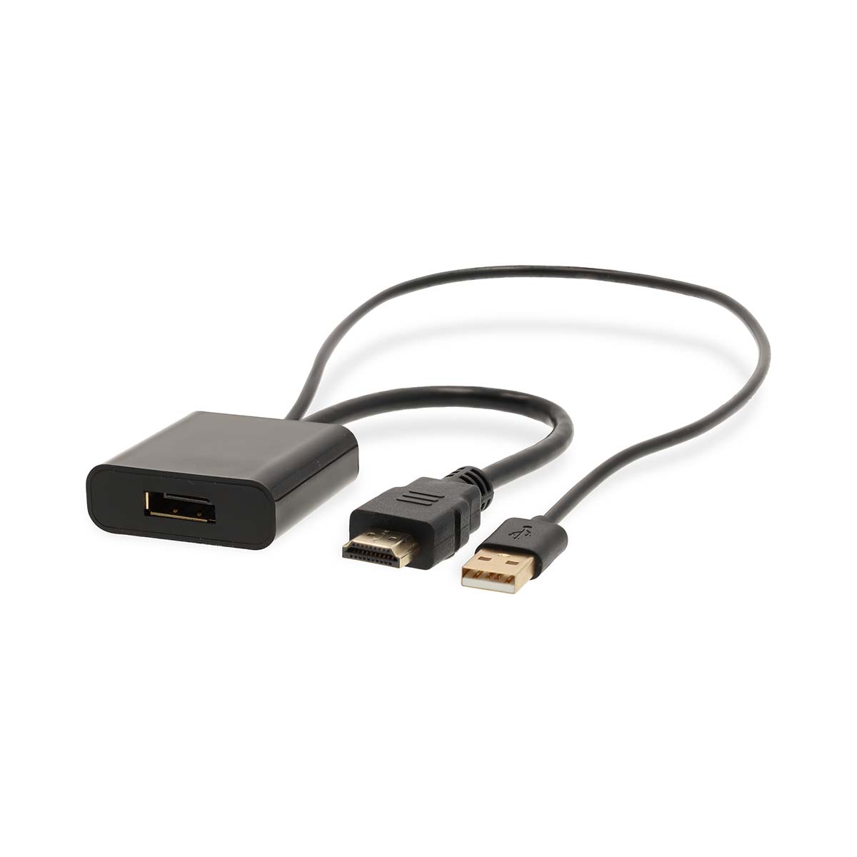 Nedis HDMI™-Adapter | HDMI™ Connector | DisplayPort Male USB-A Male | Verguld | Recht | PVC | Zwart | 1 Stuks | Doos CCGB34300BK02