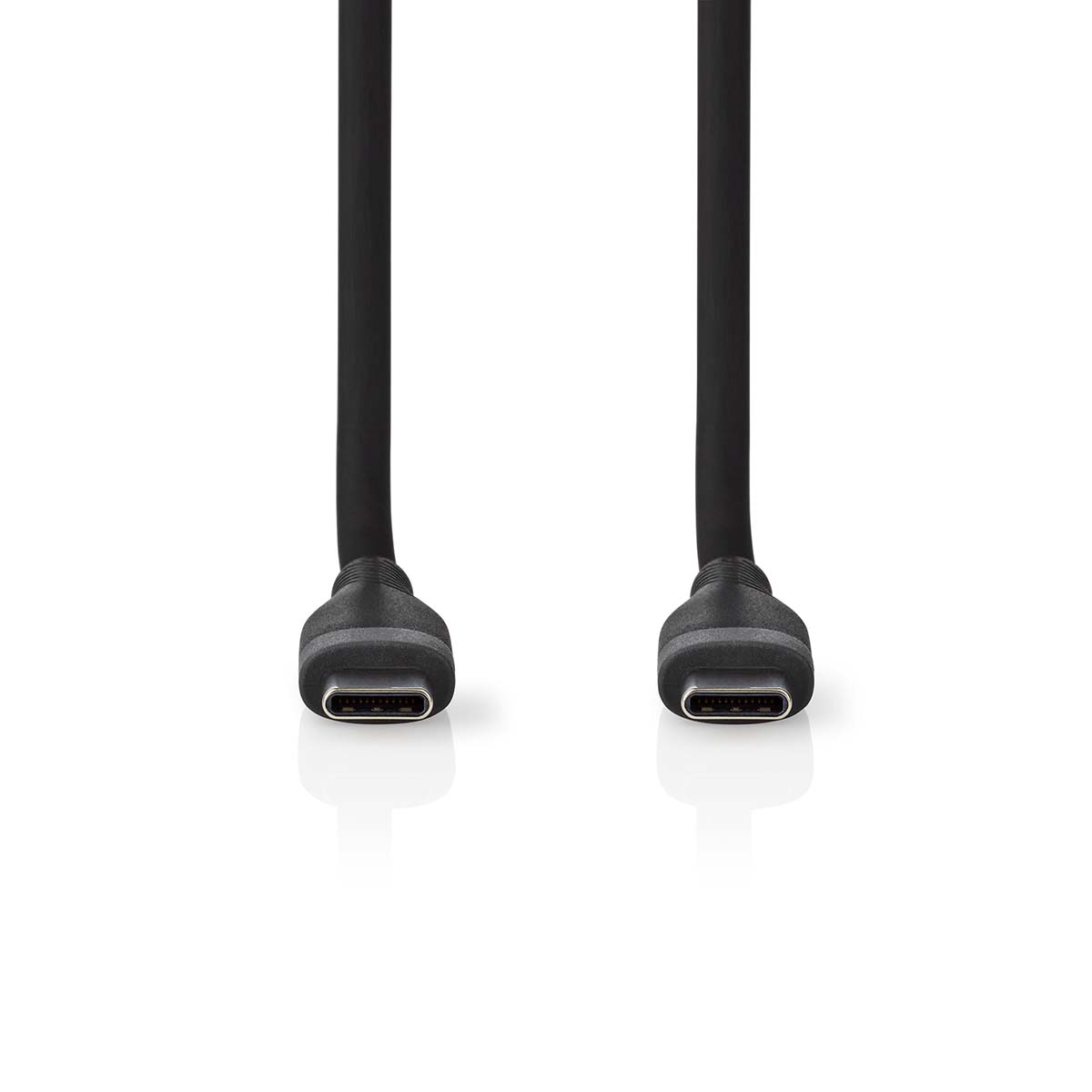 Nedis USB-Kabel | USB 2.0 | USB-C Male | USB-C Male | 60 W | 480 Mbps | Vernikkeld | 1.50 m | Rond | Silicone | Zwart | Doos - CCGB60820BK15