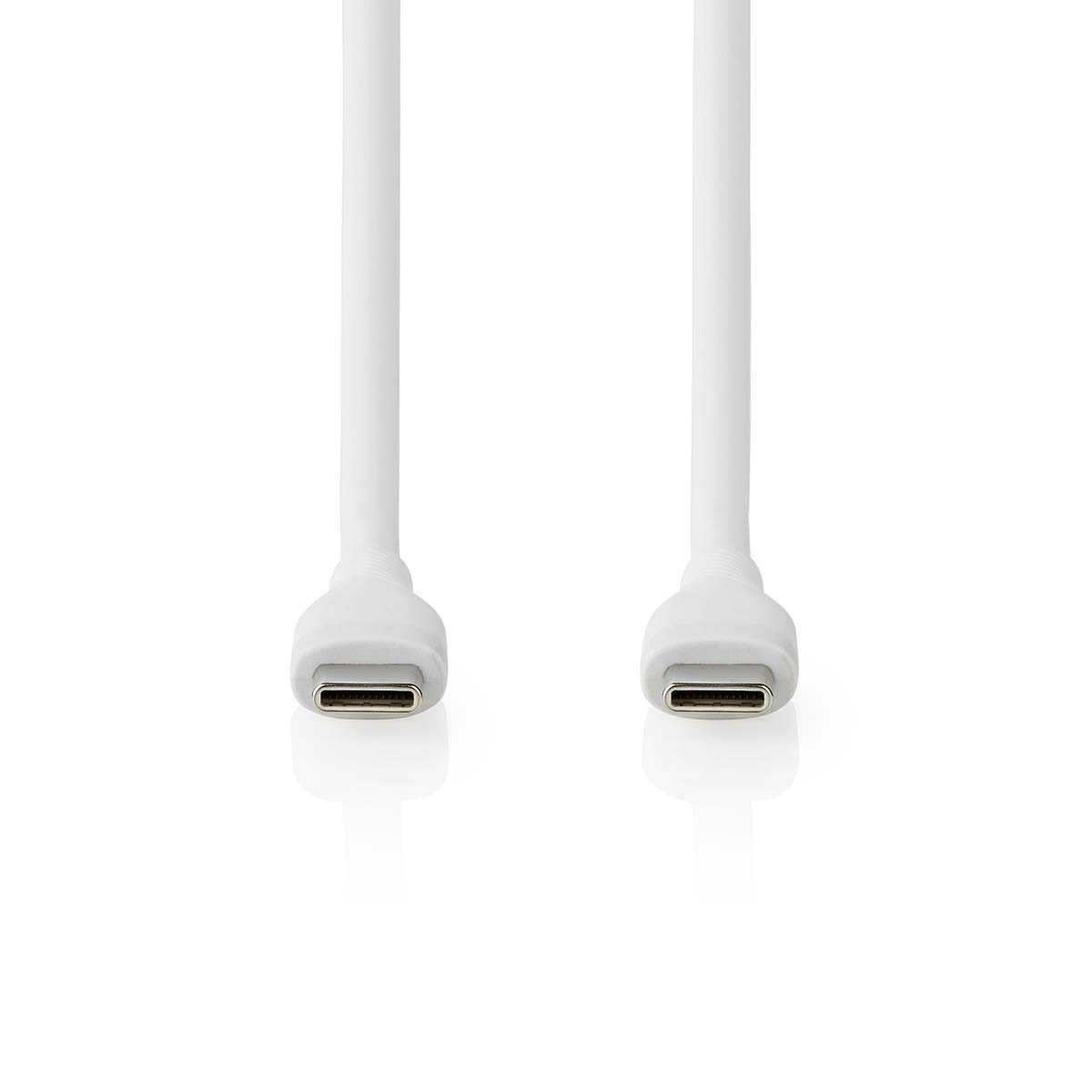 Nedis USB-Kabel | USB 2.0 | USB-C Male | USB-C Male | 60 W | 480 Mbps | Vernikkeld | 1.50 m | Rond | Silicone | Wit | Doos - CCGB60820WT15