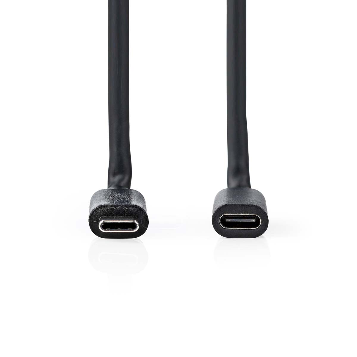 Nedis USB-Kabel | USB 3.2 Gen 1 | USB-C Male | USB-C Female | 4K@60Hz | 5 Gbps | Vernikkeld | 2.00 m | Rond | PVC | Zwart | Doos - CCGB64010BK20
