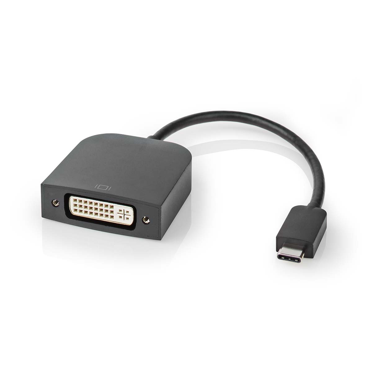 Nedis USB-C™ Adapter | USB 3.2 Gen 1 | USB-C™ Male | DVI-D 24+1-Pins Female | 1080p | 0.20 m | Rond | Vernikkeld | PVC | Zwart | Doos - CCGB64552BK02