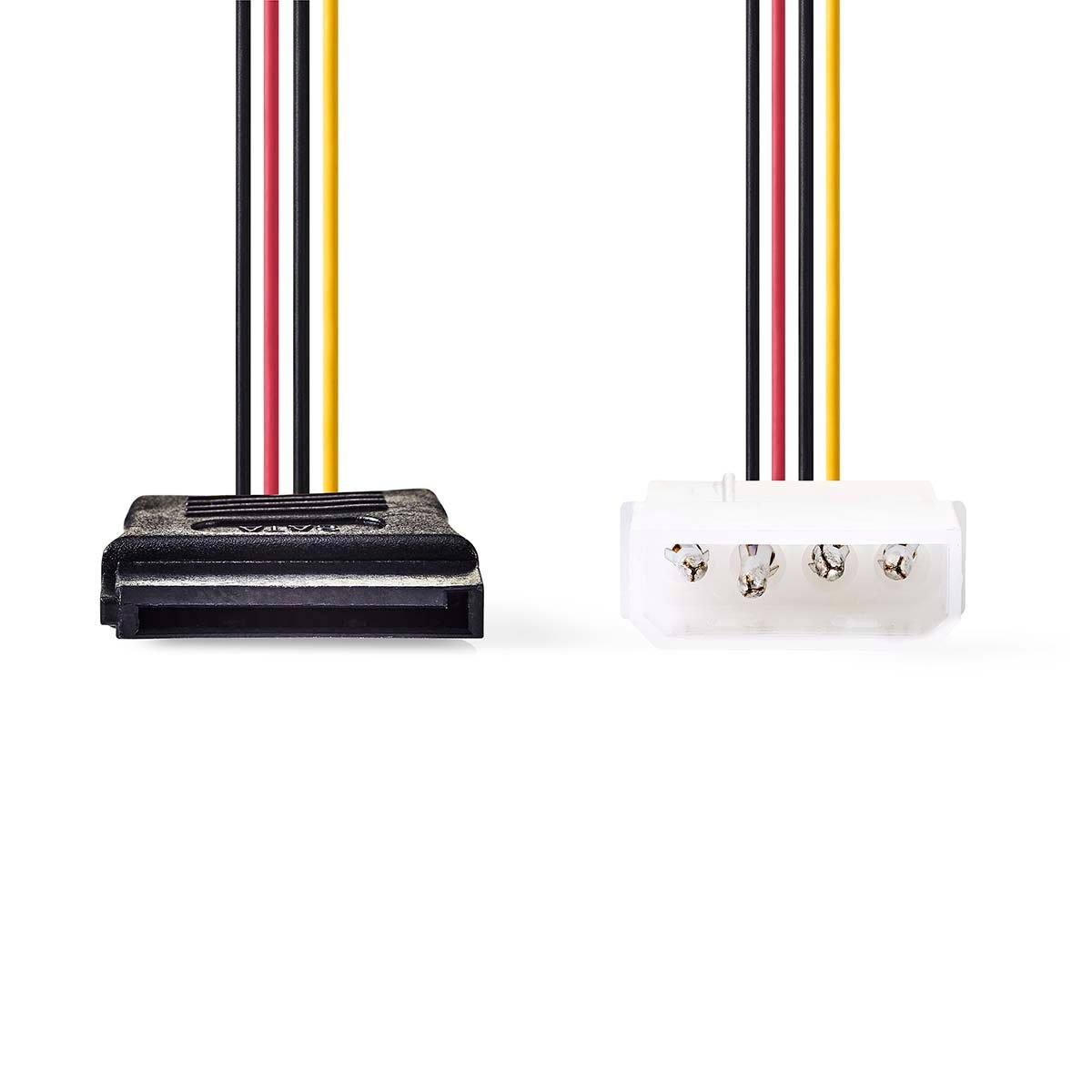 Nedis Interne Voedingskabel | Molex Male | SATA 15-Pins Female | Verguld | 0.15 m | Rond | PVC | Mul