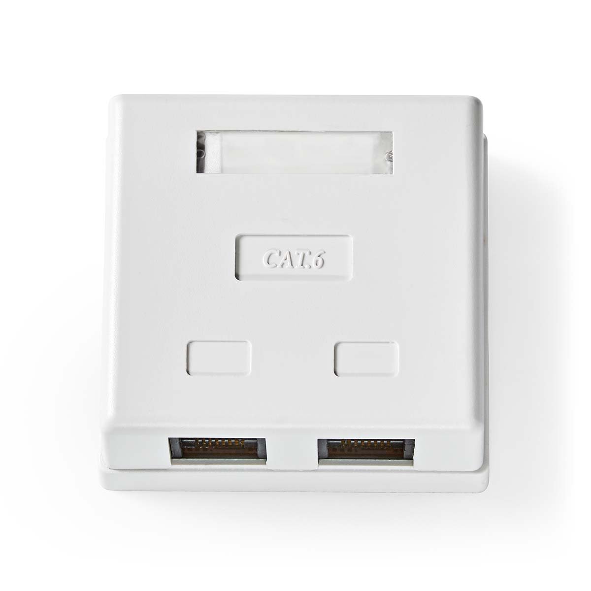 Nedis Netwerk Wanddoos | Opbouw | 2 poort(en) | UTP CAT6 | Recht | Female | Goud Verguld | PVC | Wit | Doos CCGB89110WT