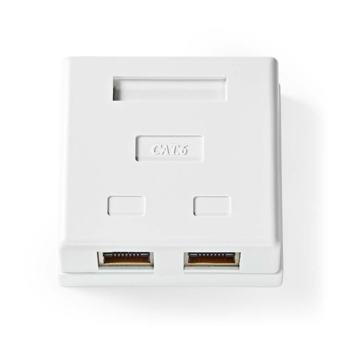 Nedis Netwerk Wanddoos | Opbouw | 2 poort(en) | STP CAT6 | Recht | Female | Goud Verguld | PVC | Wit | Doos CCGB89130WT