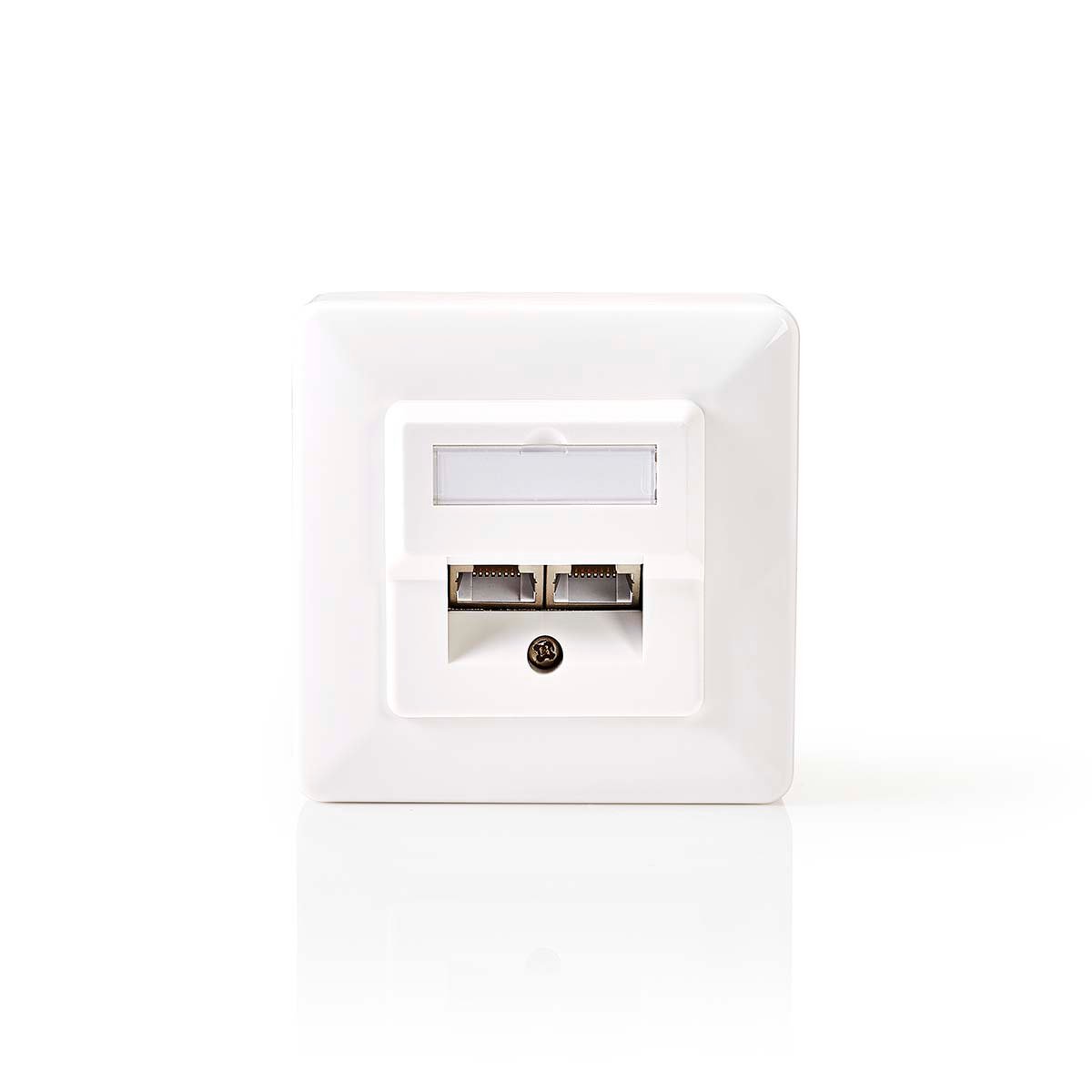 Nedis Netwerk Wanddoos | Inbouw | 2 poort(en) | CAT5e | Recht | Female | Goud Verguld | ABS | Wit | Doos CCGB89150IV