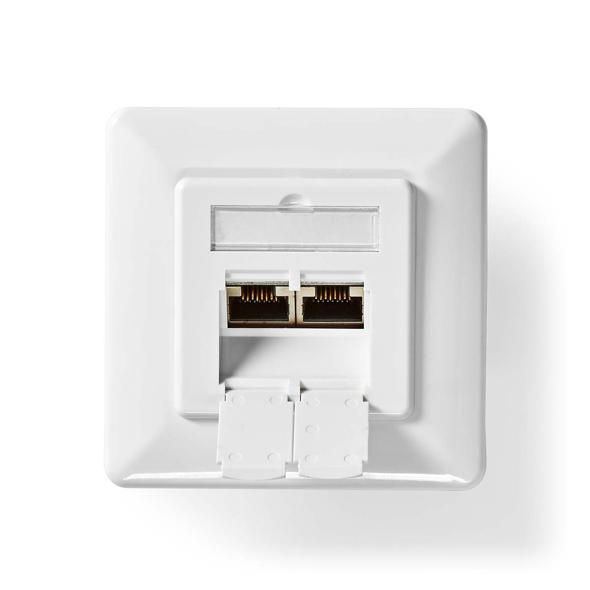 Nedis Netwerk Wanddoos | Inbouw | 2 poort(en) | CAT6 | Recht | Female | Goud Verguld | PVC | Wit | Doos CCGB89200IV
