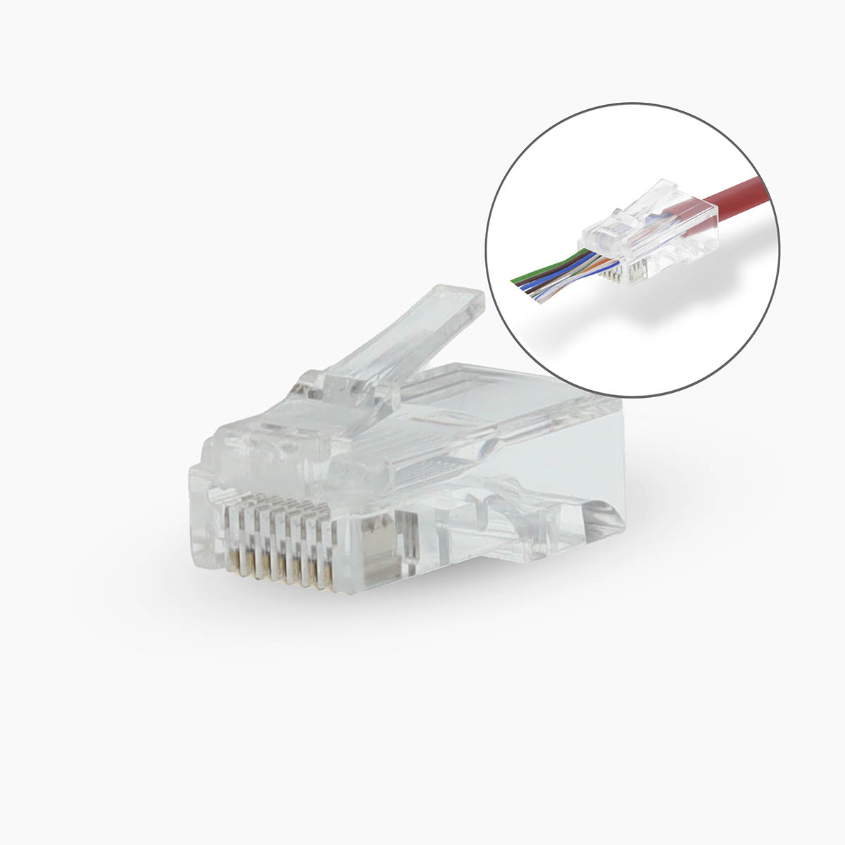 Nedis RJ45-doorsteekconnector | CAT6 UTP | Massieve/soepele kabel | 10 stuks | Transparant - CCGB89308TP