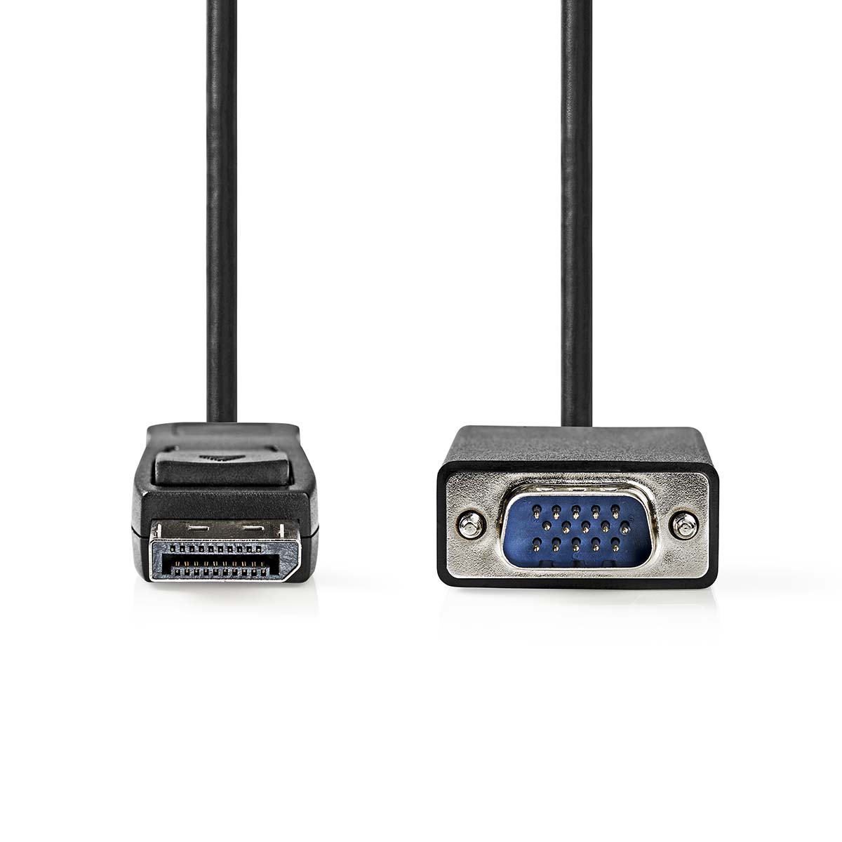 Nedis VGA-Kabel | DisplayPort Male | VGA Male | Vernikkeld | Maximale resolutie: 1080p | 1.00 m | Rond | PVC | Zwart | Label - CCGL37301BK10