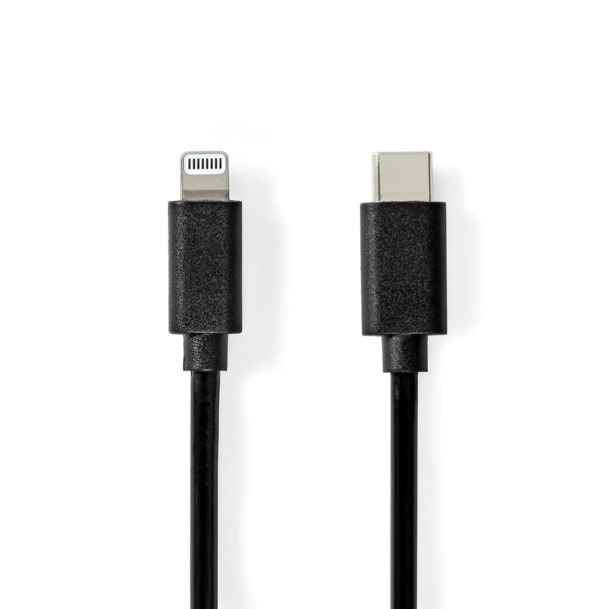 Nedis Lightning Kabel | USB 2.0 | Apple Lightning 8-Pins | USB-C™ Male | 480 Mbps | Vernikkeld | 1.00 m | Rond | PVC | Zwart | Label CCGL39650BK10
