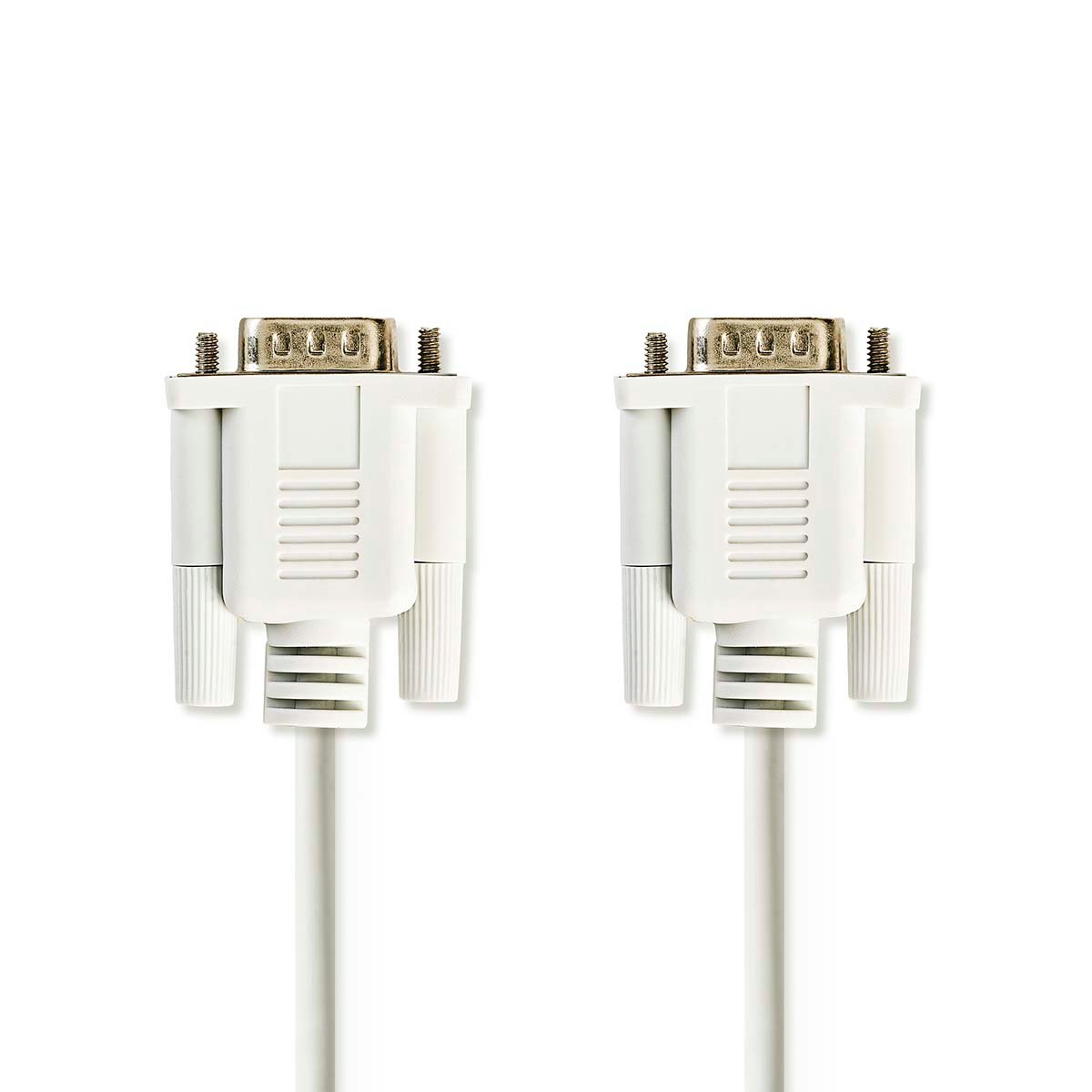 Nedis Seriële Kabel | D-SUB 9-Pins Male | D-SUB 9-Pins Male | Vernikkeld | 2.00 m | Rond | PVC | Ivoor | Label CCGL52000IV20