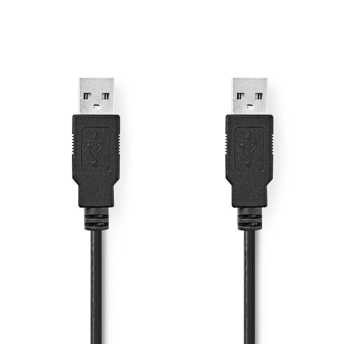 Nedis USB-Kabel | USB 2.0 | USB-A Male | USB-A Male | 480 Mbps | Vernikkeld | 1.00 m | Rond | PVC | Zwart | Label CCGL60000BK10