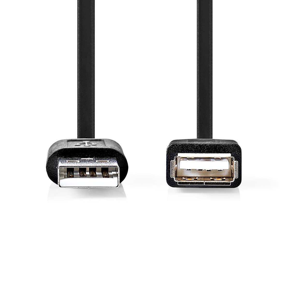 Nedis USB-Kabel | USB 2.0 | USB-A Male | USB-A Female | 480 Mbps | Vernikkeld | 1.00 m | Rond | PVC | Zwart | Label - CCGL60010BK10