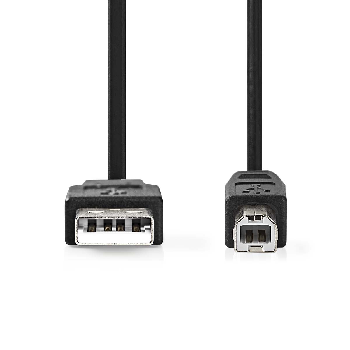 Nedis USB-Kabel | USB 2.0 | USB-A Male | USB-B Male | 10 W | 480 Mbps | Vernikkeld | 3.00 m | Rond | PVC | Zwart | Label - CCGL60100BK30