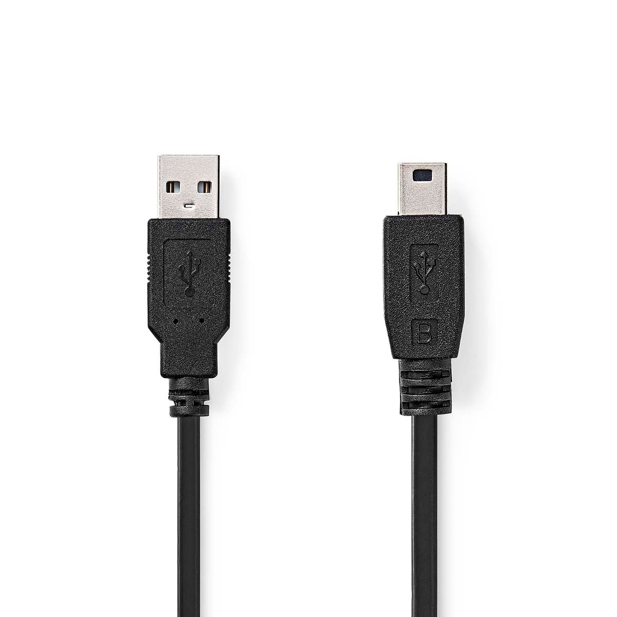 Nedis USB-Kabel | USB 2.0 | USB-A Male | USB Mini-B 5-Pins Male | 480 Mbps | Vernikkeld | 3.00 m | Rond | PVC | Zwart | Label CCGL60300BK30