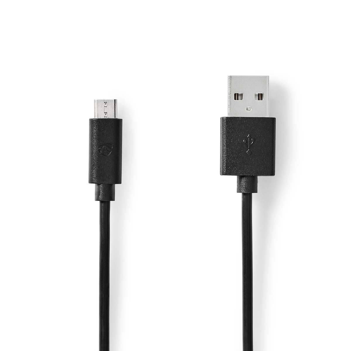 Nedis USB-Kabel | USB 2.0 | USB-A Male | USB Micro-B Male | 9 W | 480 Mbps | Vernikkeld | 5.00 m | Rond | PVC | Zwart | Label CCGL60500BK50