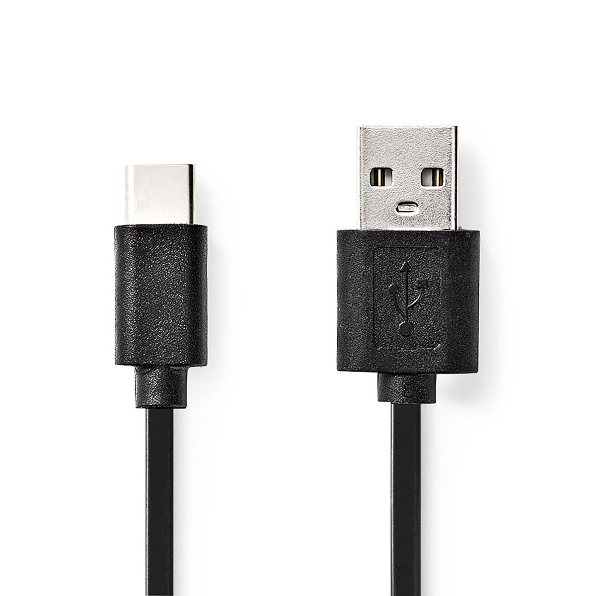 Nedis USB-Kabel | USB 2.0 | USB-A Male | USB-C™ Male | 15 W | 480 Mbps | Vernikkeld | 1.00 m | Rond | PVC | Zwart | Label - CCGL60600BK10