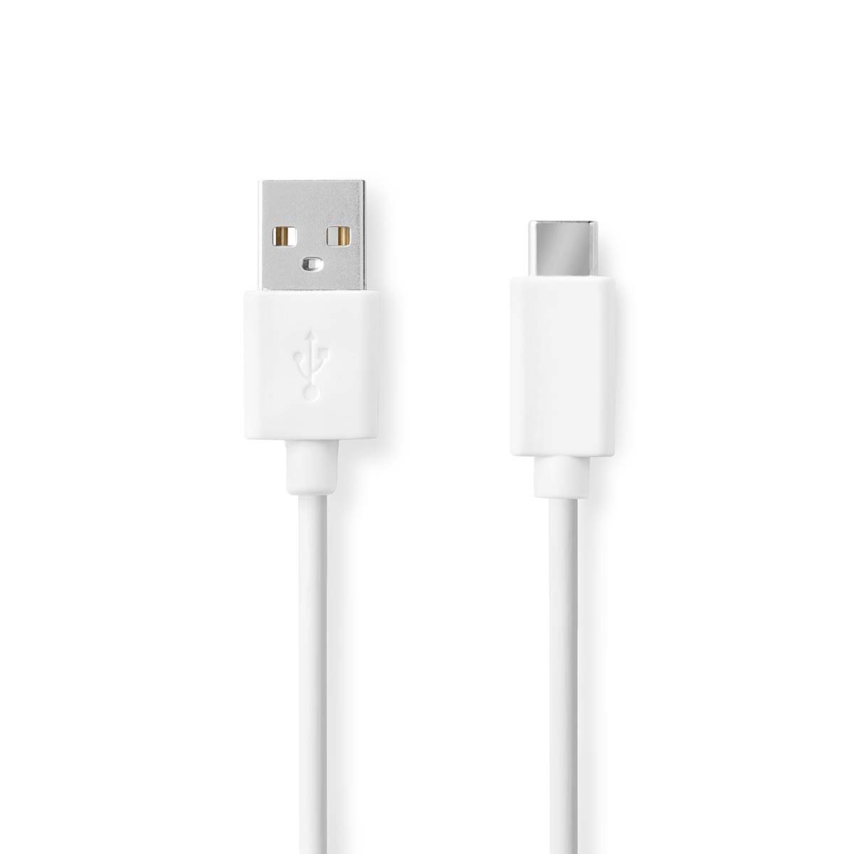 Nedis USB-Kabel | USB 2.0 | USB-A Male | USB-C™ Male | 15 W | 480 Mbps | Vernikkeld | 0.50 m | Rond | PVC | Wit | Label - CCGL60600WT05