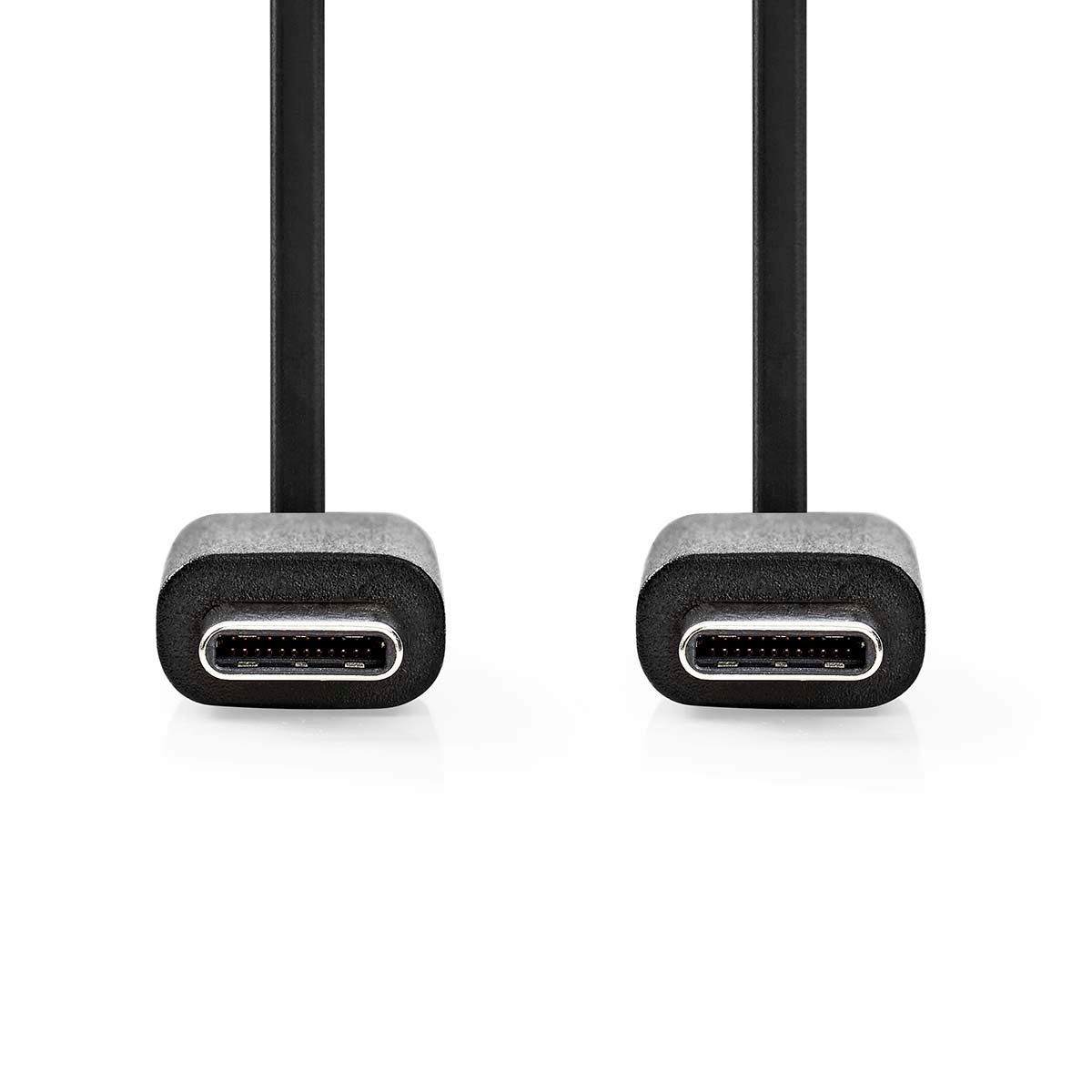Nedis USB-Kabel | USB 2.0 | USB-C Male | USB-C Male | 60 W | 480 Mbps | Vernikkeld | 1.00 m | Rond | PVC | Zwart | Label - CCGL60700BK10