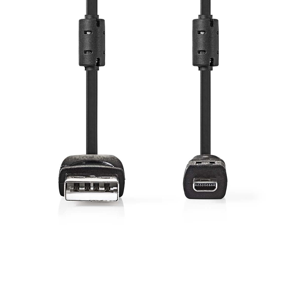 Nedis USB-Kabel | USB 2.0 | USB-A Male | US-E6 8-pins Male | 480 Mbps | Vernikkeld | 2.00 m | Rond | PVC | Zwart | Label - CCGL60810BK20