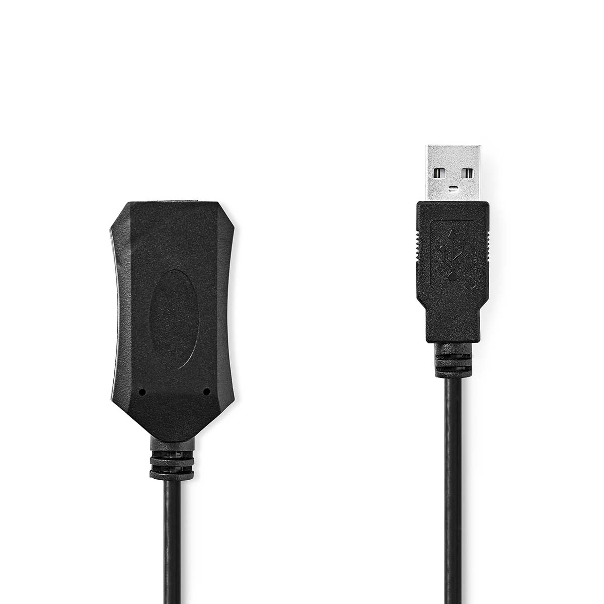 Nedis Actieve USB-Kabel | USB 2.0 | USB-A Male | USB-A Female | 480 Mbps | 5.00 m | Rond | Vernikkeld | PVC | Koper | Label - CCGL60EXTBK50