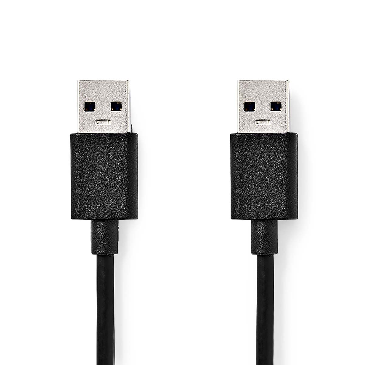Nedis USB-Kabel | USB 3.2 Gen 1 | USB-A Male | USB-A Male | 5 Gbps | Vernikkeld | 1.00 m | Rond | PVC | Zwart | Label CCGL61000BK10