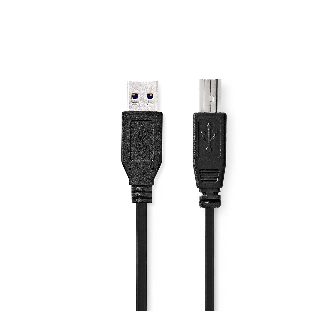 Nedis USB-Kabel | USB 3.2 Gen 1 | USB-A Male | USB-B Male | 5 Gbps | Vernikkeld | 3.00 m | Rond | PVC | Zwart | Label - CCGL61100BK30